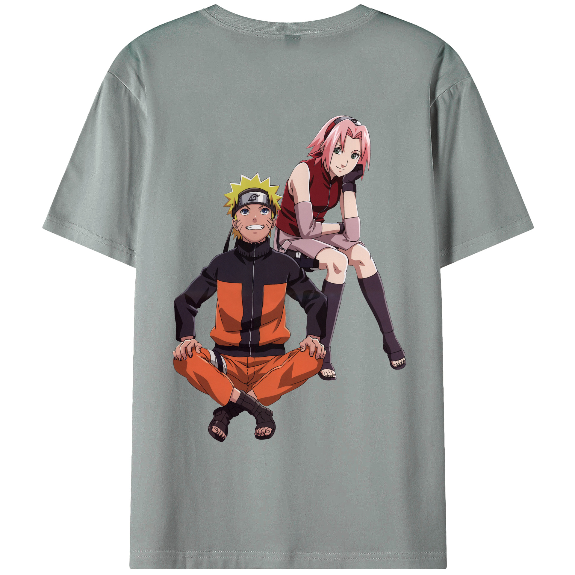 （画像用） NARUTO -ナルト- うずまき ナルト Uzumaki Naruto 綿100％ メンズ半袖Tシャツ（バックプリント） 通気性